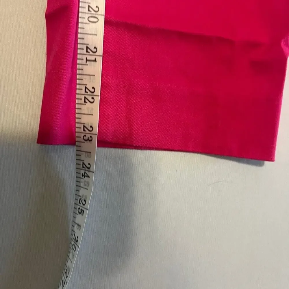 Ann Taylor Petite Curvy Fit Bright Pink Ankle Pants 8P - Picture 4 of 9